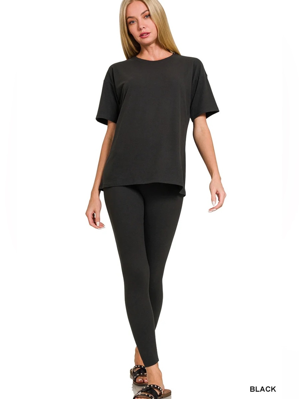 Zenana Women’s Black Matching Legging Set
